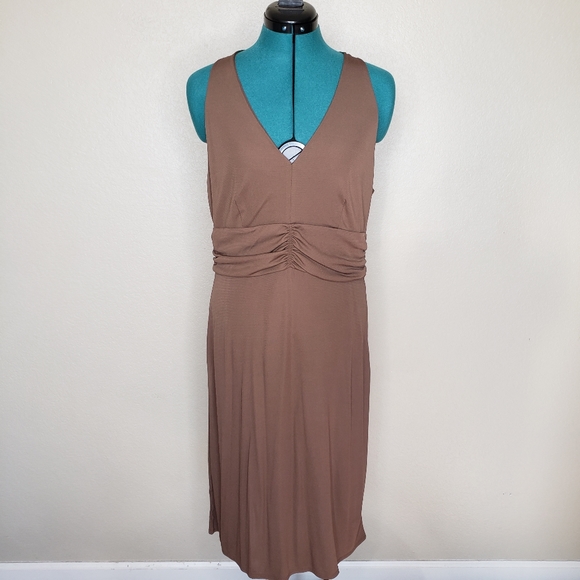 LOFT NWT Sleeveless Dress 12 Brown - Picture 1 of 8